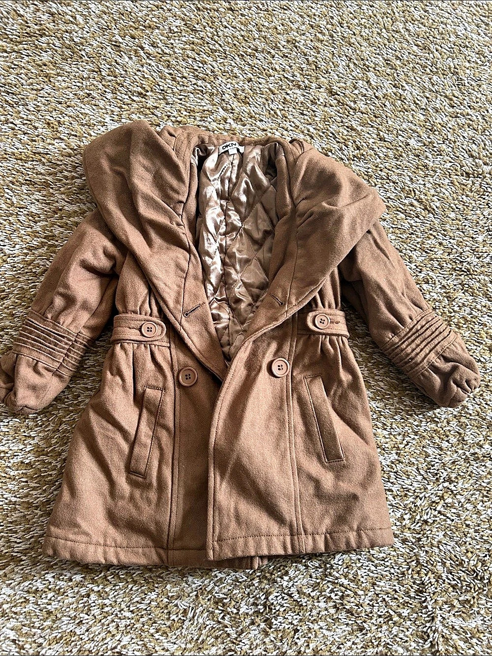 DKNY Kids Brown Hooded Coat